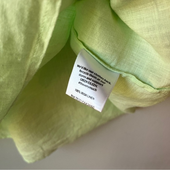 Eileen Fisher Irish Linen Pastel Green Blouse - Picture 5 of 7